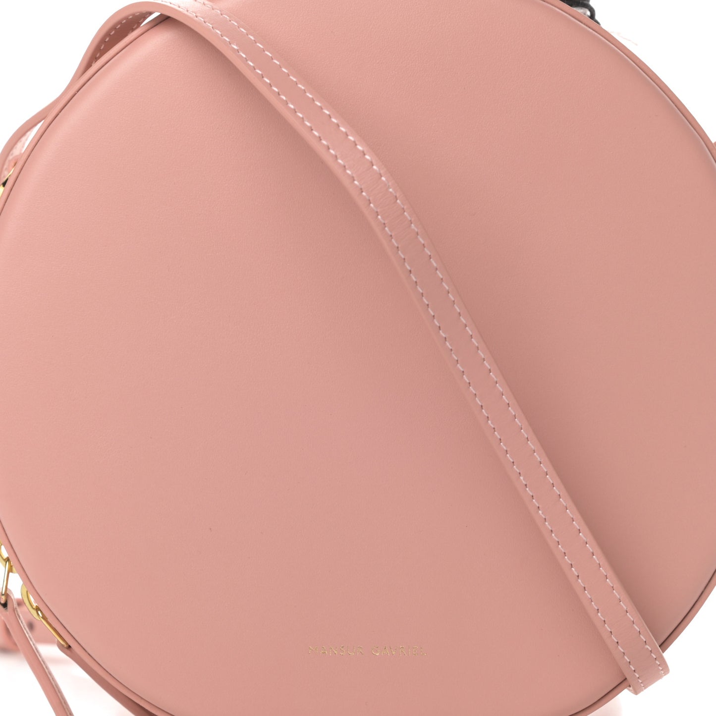 Calfskin Circle Crossbody Bag Coral