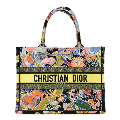 Christian Dior Canvas Embroidered Medium Book Tote Black Multicolor 1 of 11