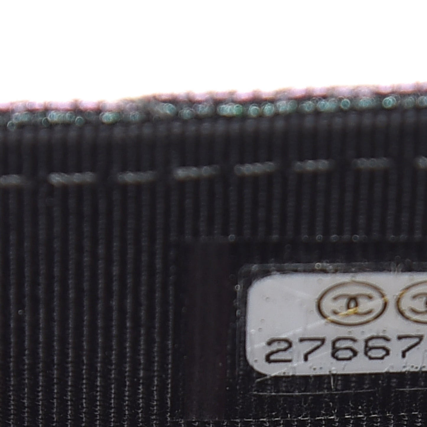 Iridescent Caviar Quilted Flap Card Holder On Chain Black