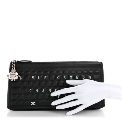 Chanel Metallic Calfskin Keyboard Pouch Black 2 of 7