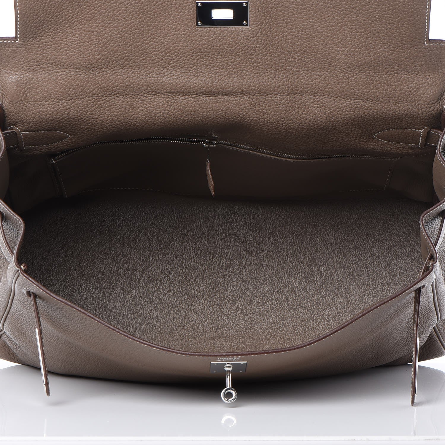 Hermes Taurillon Clemence Retourne Kelly 40 Etoupe 8 of 36