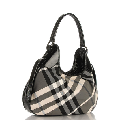 Burberry Beat Check Small Brooklyn Hobo Black 3 of 7