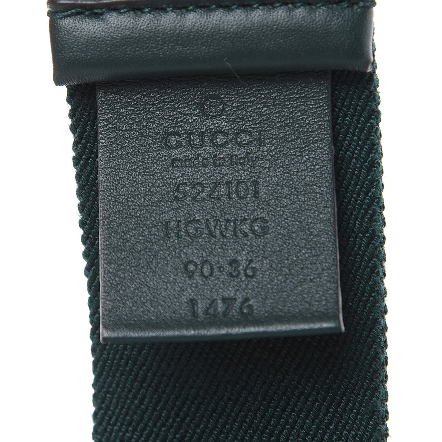 Canvas Torchon Double G Web Belt 90 36 Verde