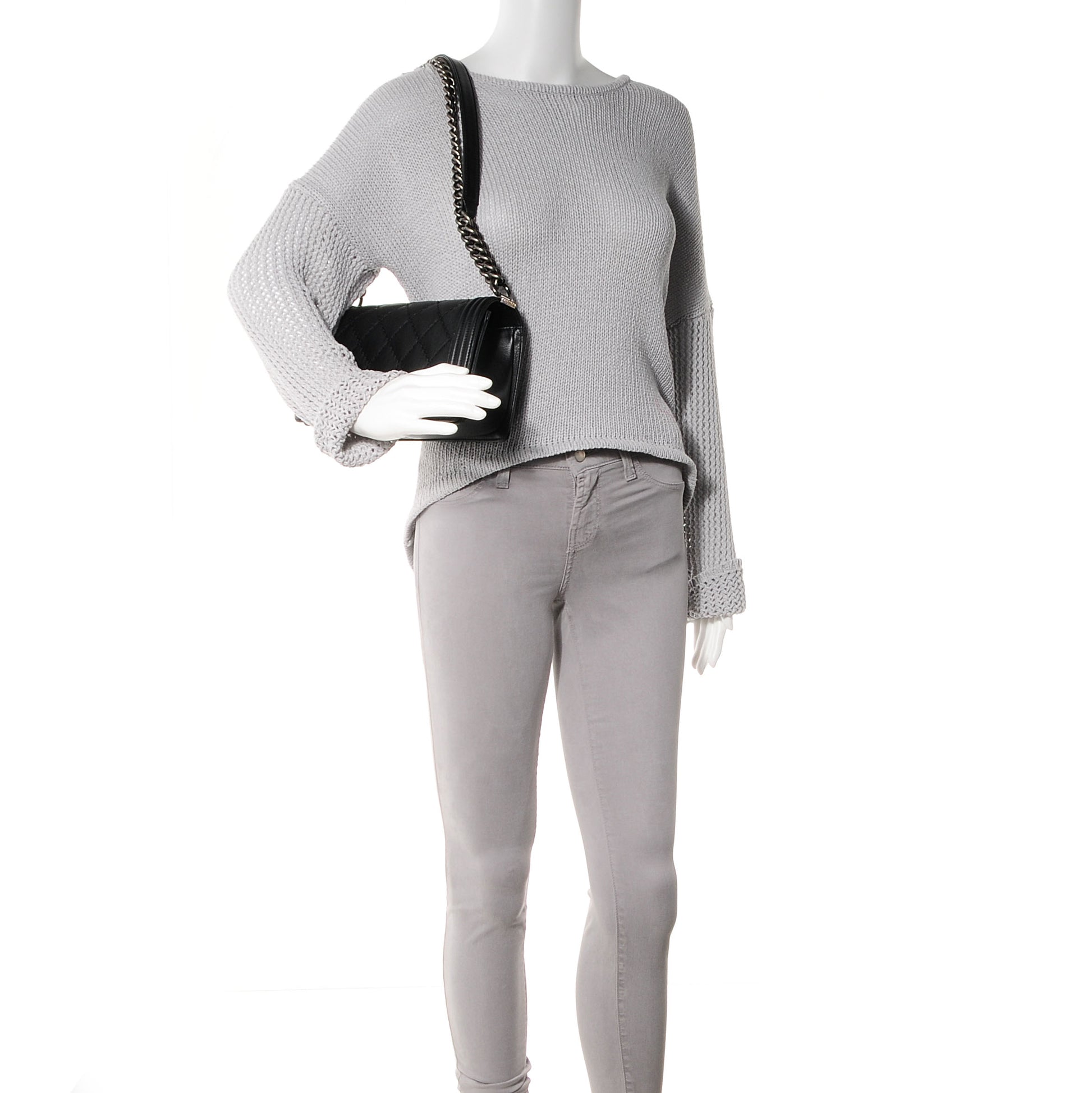 Chanel Calfskin Quilted Medium Boy Flap Black 2 of 8