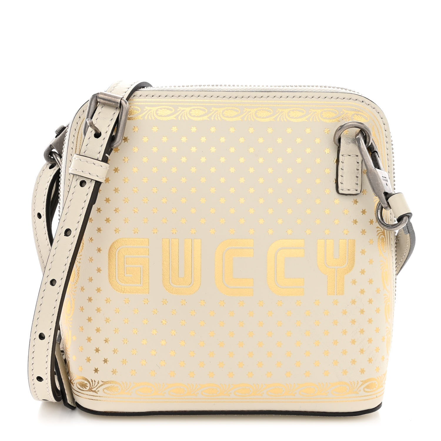 Gucci X SEGA Calfskin GUCCY Stars Mini Dome Shoulder Bag Mystic White Gold 1 of 15