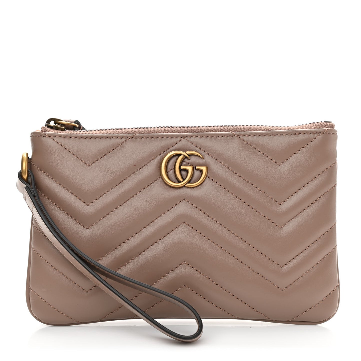Calfskin Matelasse GG Marmont Wrist Wallet Porcelain Rose