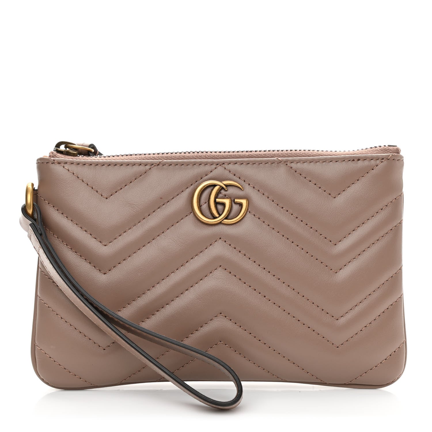 Gucci Calfskin Matelasse GG Marmont Wrist Wallet Porcelain Rose 1 of 7