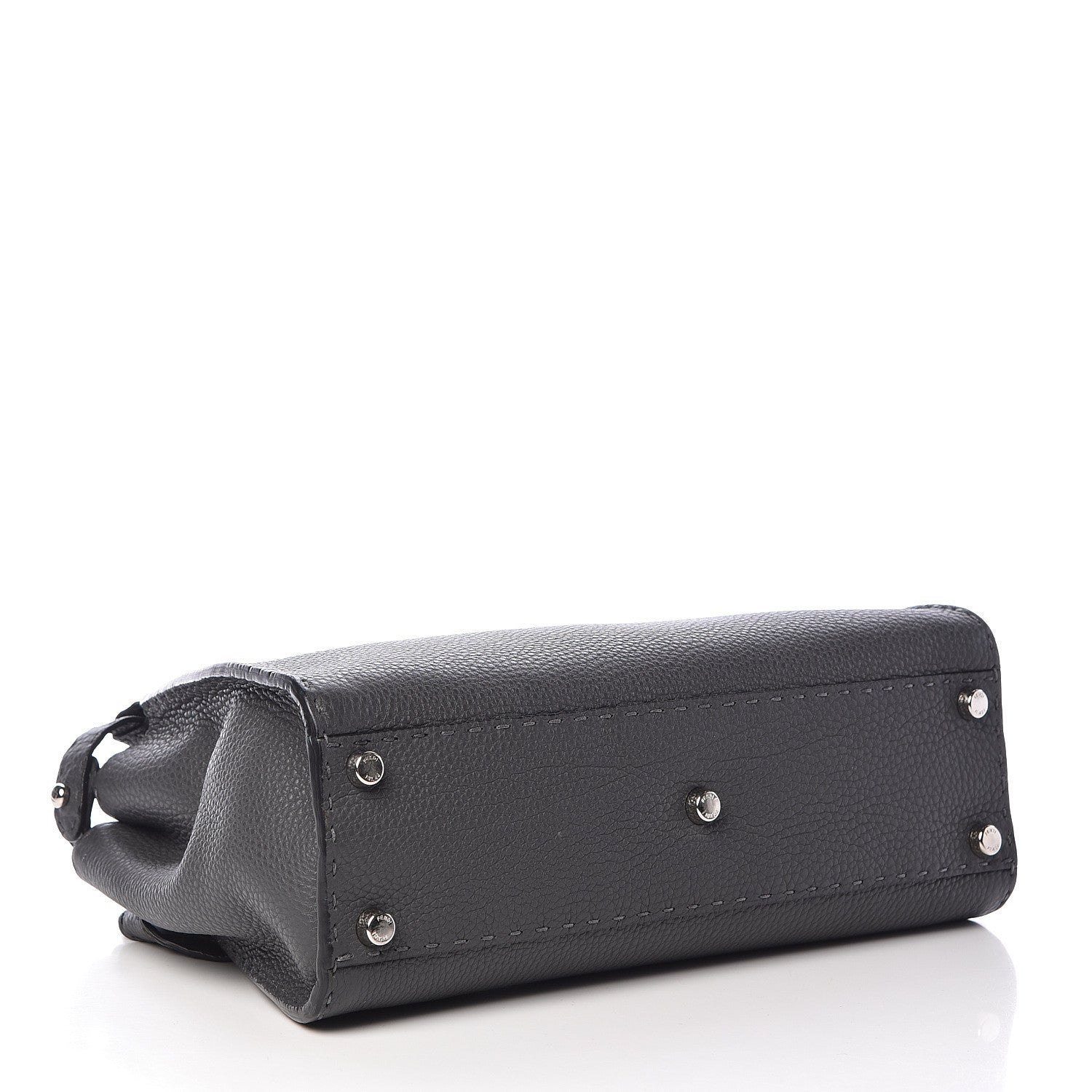 Fendi Cuoio Romano Selleria Bi-Color Medium Peekaboo Iconic Satchel Asfalto Latte 5 of 14
