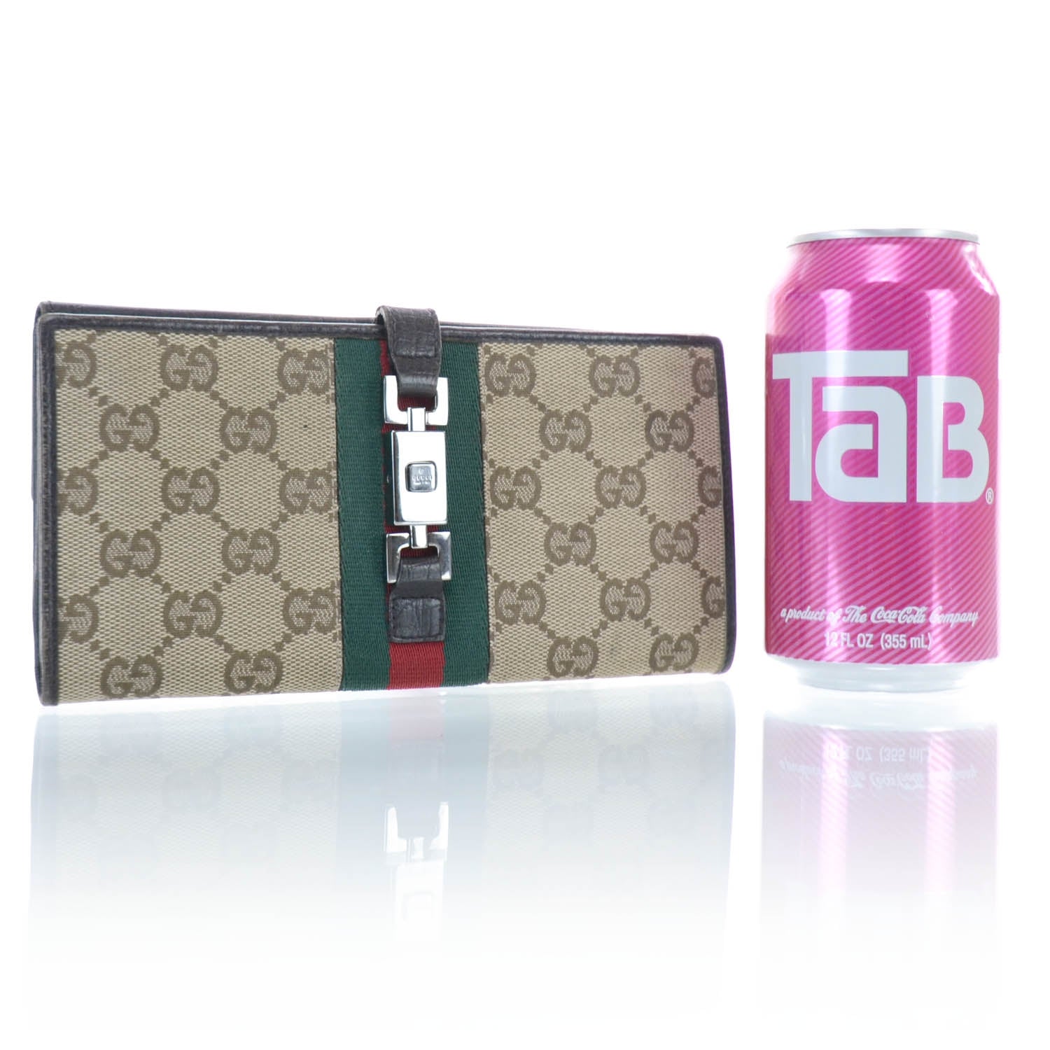 Gucci Monogram Calfskin Web Blake Continental Wallet Brown 3 of 12