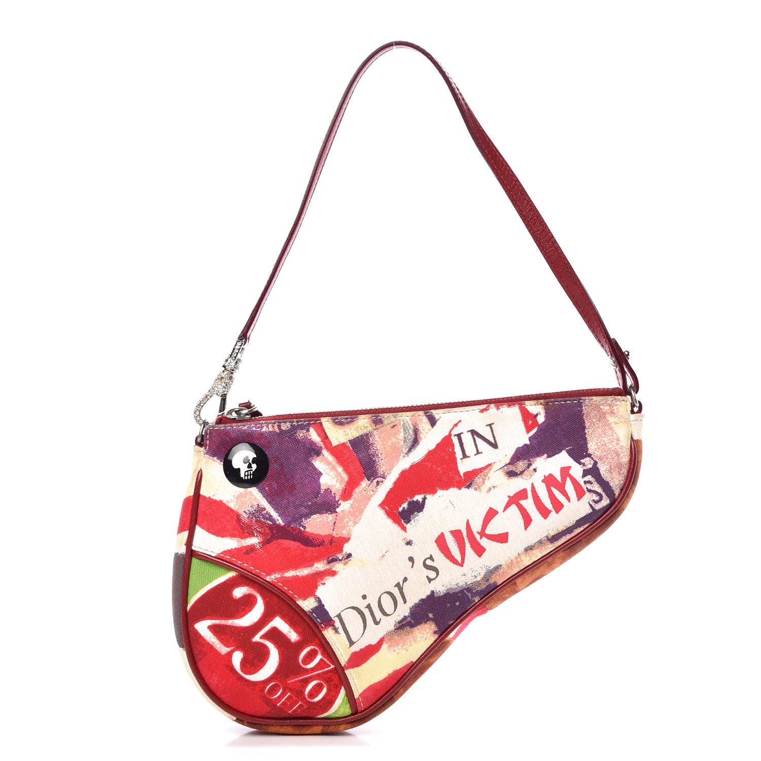 Christian Dior Canvas Le Victim Mini Saddle Pochette Red 1 of 11