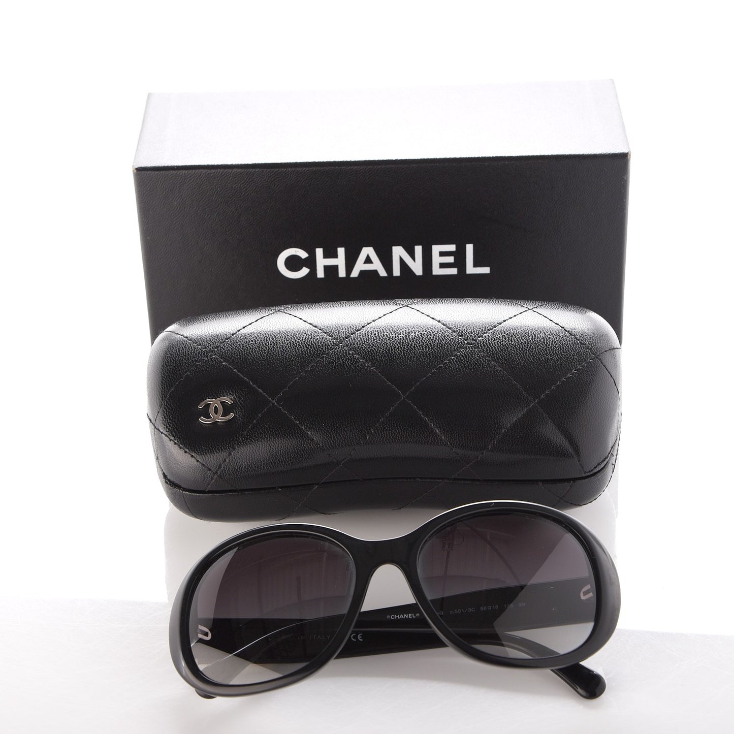 Acetate CC Turnlock Sunglasses 5235-Q Black Beige