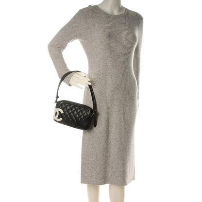 Chanel Calfskin Quilted Cambon Pochette Black White 2 of 7