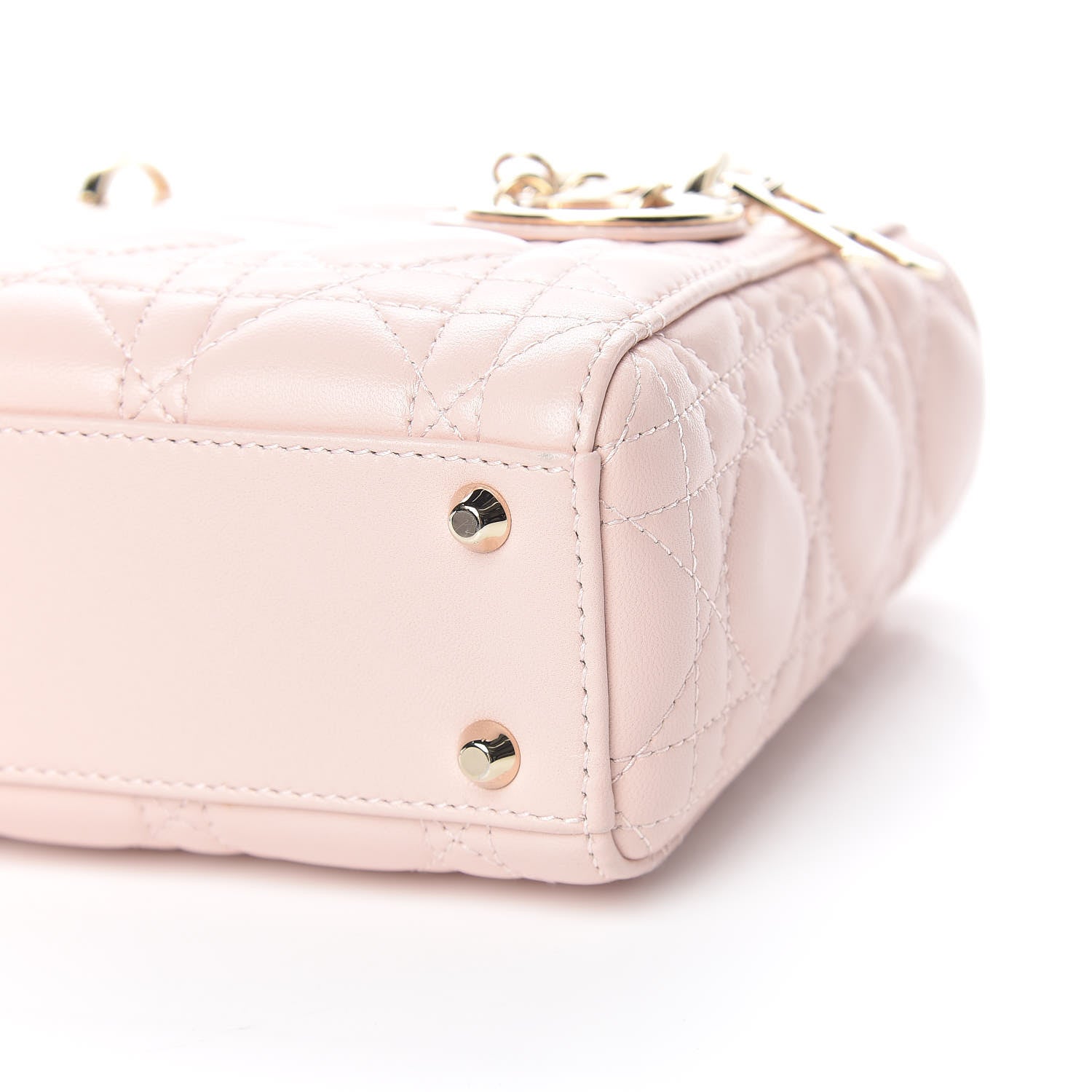 Christian Dior Lambskin Cannage Mini Lady Dior Rose Poudre 9 of 9