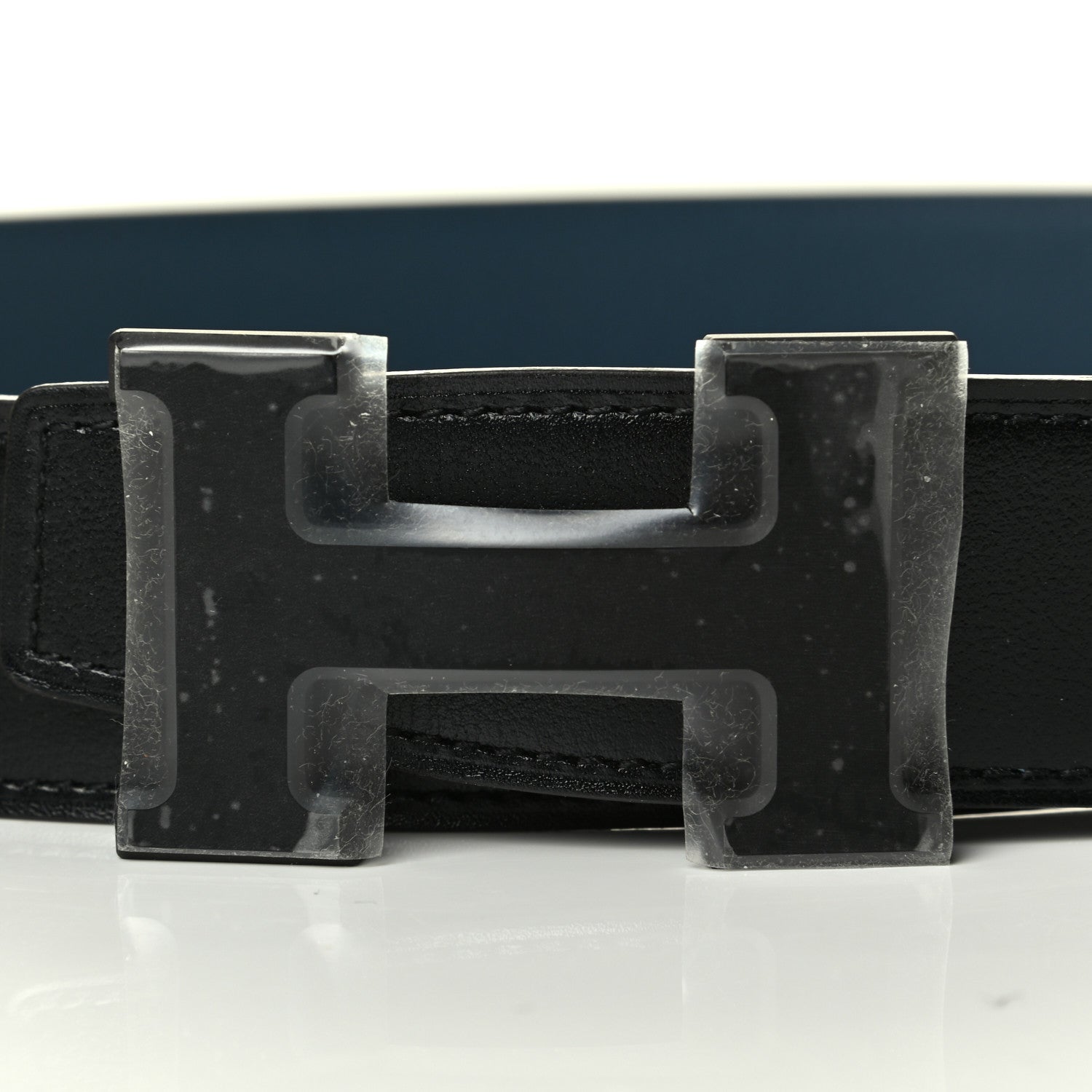 Hermes Box Togo 32mm Matte H Belt 90 Black Bleu De Prusse 3 of 4