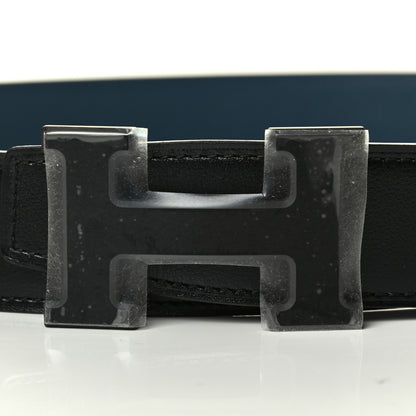 Hermes Box Togo 32mm Matte H Belt 90 Black Bleu De Prusse 3 of 4