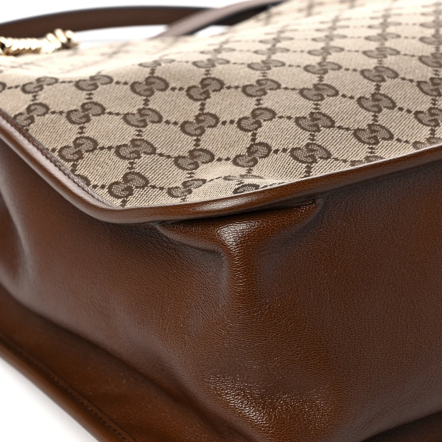 Monogram Calfskin Large Horsebit 1955 Tote Bag Beige Brown Sugar