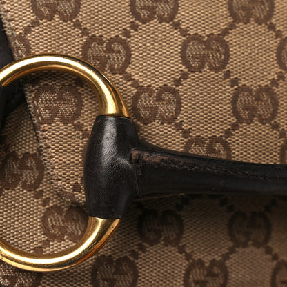 Gucci Monogram Studded Horsebit Clutch Dark Brown 12 of 13