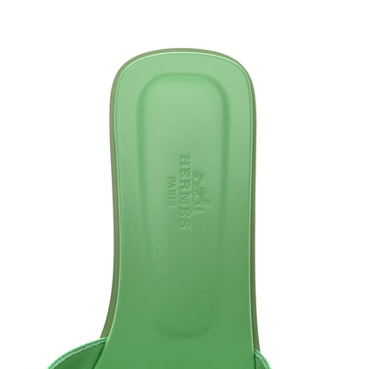 Hermes Epsom Oran Sandals 39 Vert Pomme 7 of 9