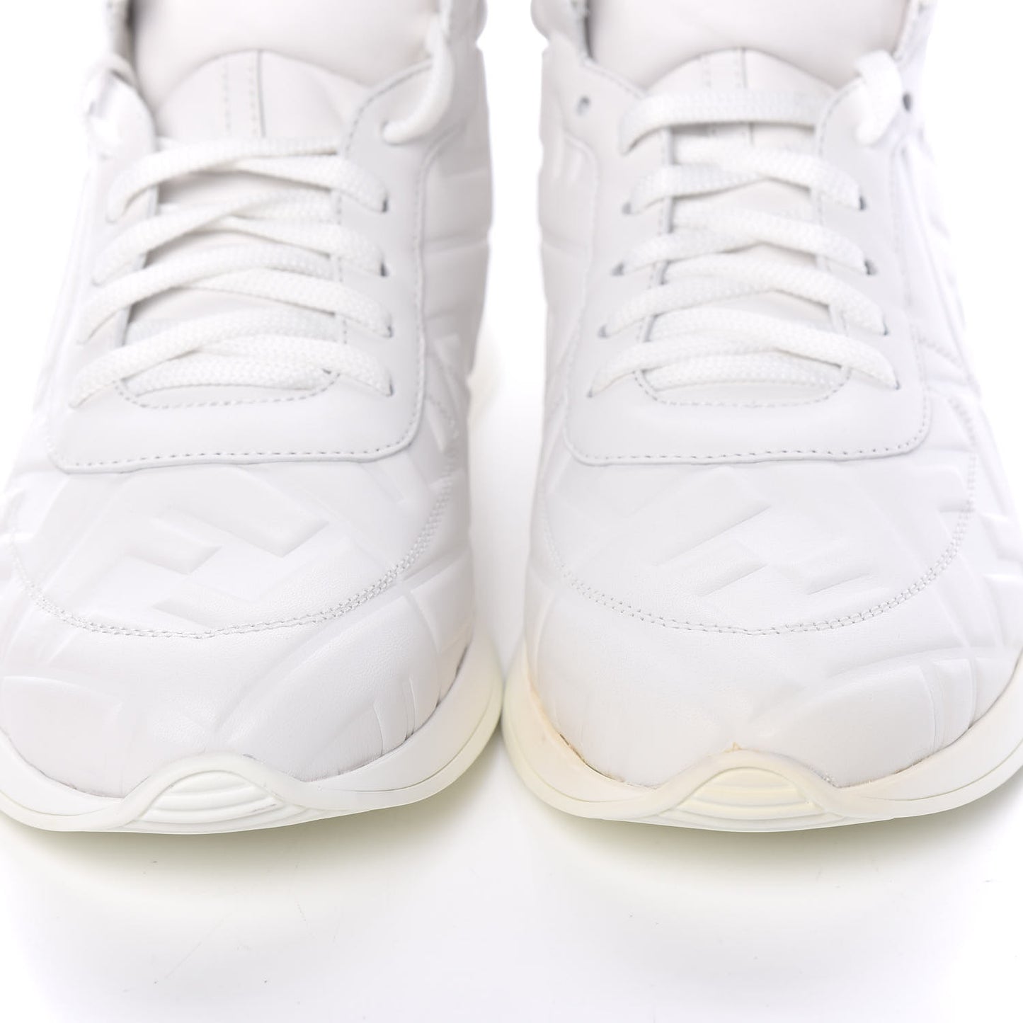 Nappa Macro FF Embossed Womens High Top Sneakers 39 White Ice