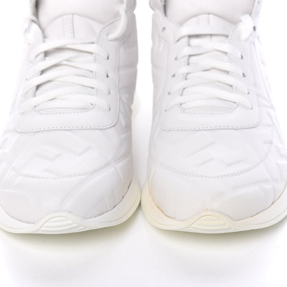 Fendi Nappa Macro FF Embossed Womens High Top Sneakers 39 White Ice 10 of 12