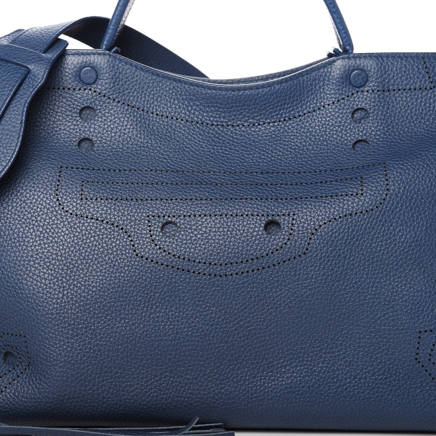 Veau Grana Perforated Blackout Hardware City Bleu Tanzanite