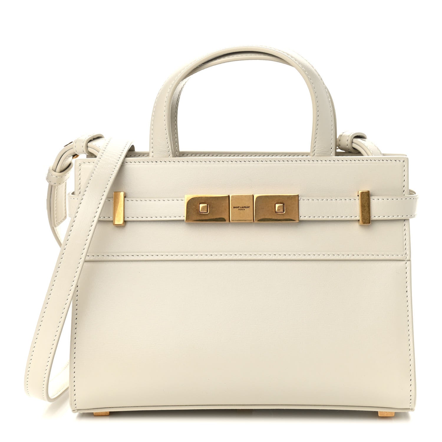 Saint Laurent Smooth Calfskin Nano Manhattan Shopper Tote Crema Soft 1 of 8