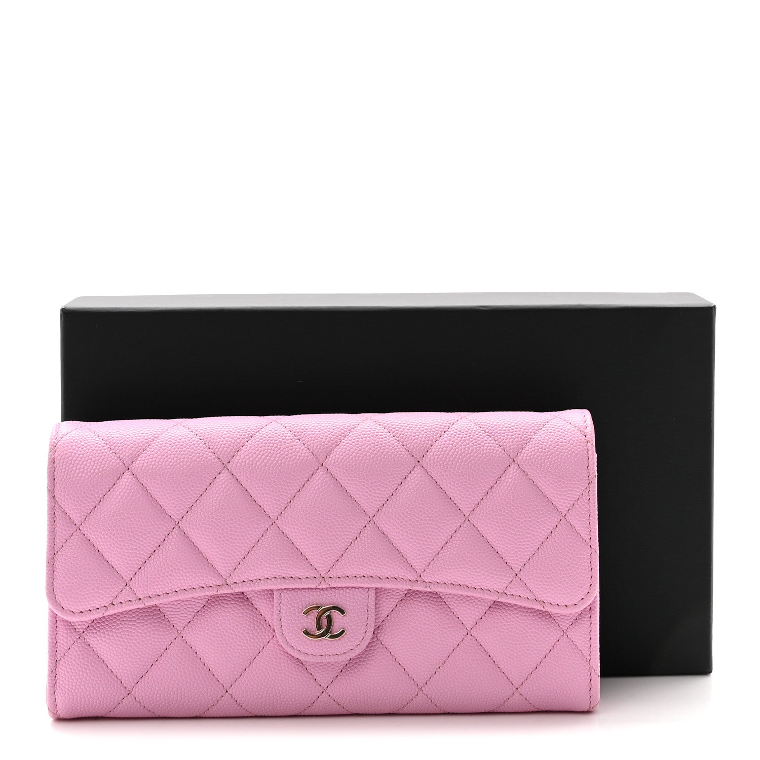 Chanel Caviar Quilted Large Gusset Flap Wallet Lilac 9 of 9