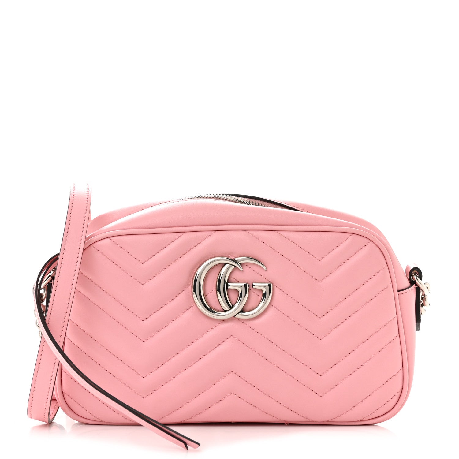 Gucci Calfskin Matelasse Small GG Marmont Chain Shoulder Bag Wild Rose 1 of 12