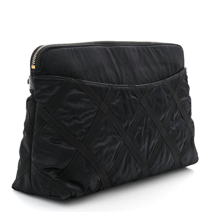 Chanel Nylon Grosgrain Large Lifestyle Pouch With Foldable Tote Black 4 of 11