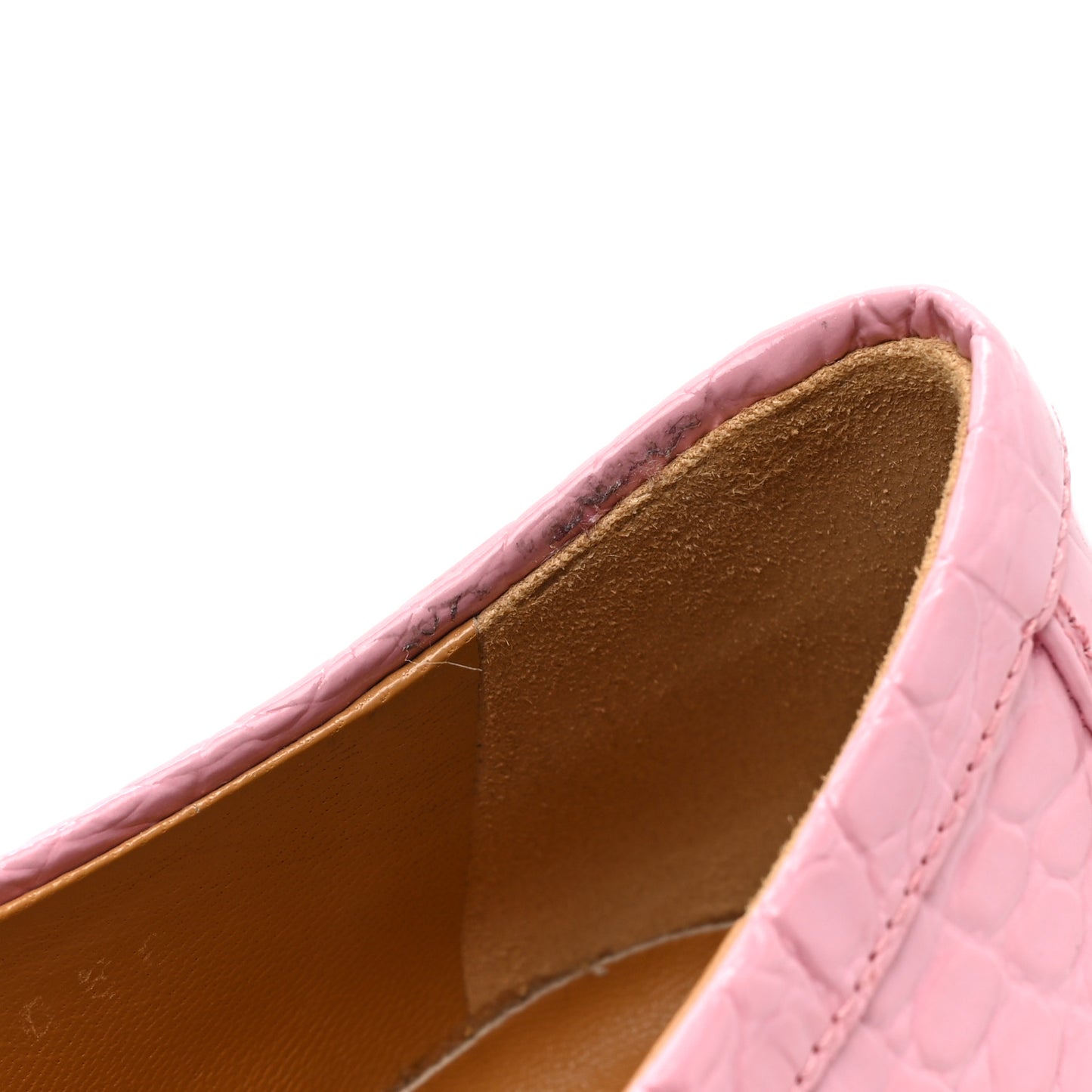 Croco Calf Lux Granada Kid Horsebit Platform Loafers 38 Butterfly Pink