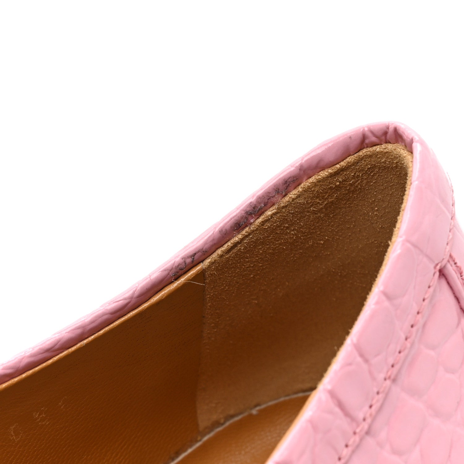 Gucci Croco Calf Lux Granada Kid Horsebit Platform Loafers 38 Butterfly Pink 10 of 14