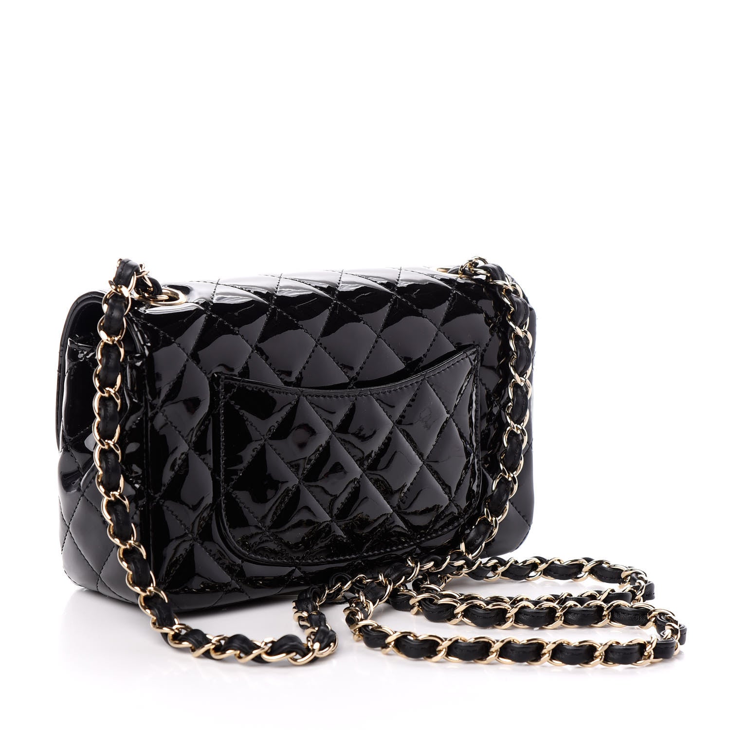 Chanel Patent Calfskin Quilted Mini Rectangular Flap Black 3 of 9