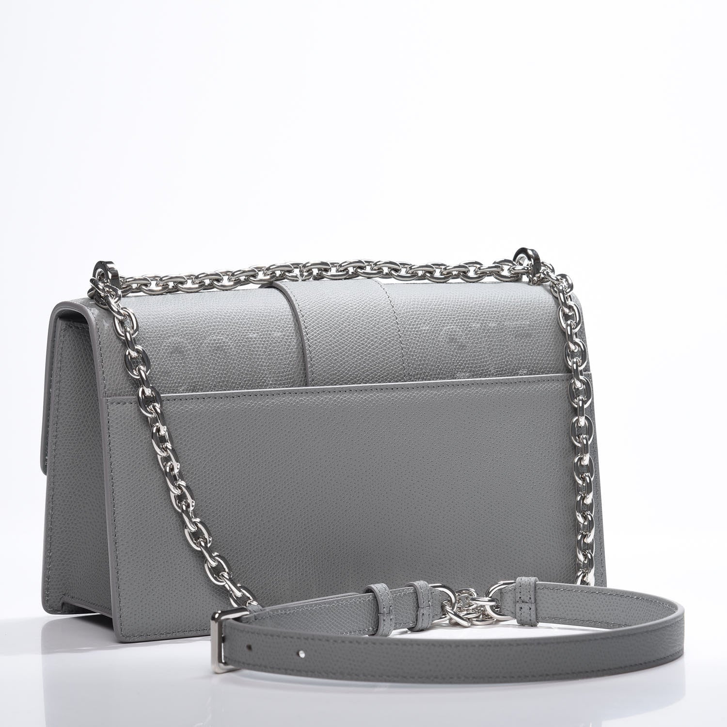 Christian Dior Grained Calfskin 30 Montaigne Chain Flap Bag Grey 2 of 10