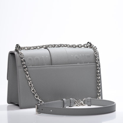 Christian Dior Grained Calfskin 30 Montaigne Chain Flap Bag Grey 2 of 10