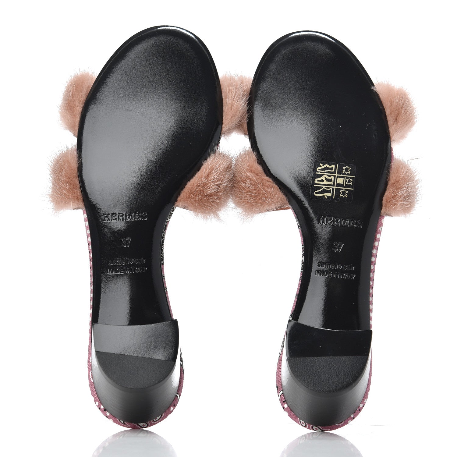 Hermes Mink Fur Oasis Sandals 37 Granit Pink 5 of 10