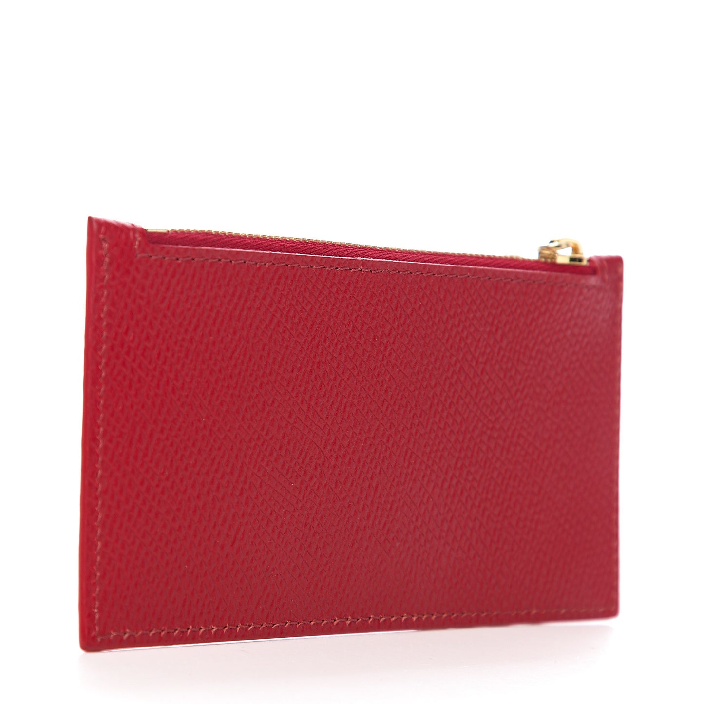 Grained Calfskin Zipped Card Holder