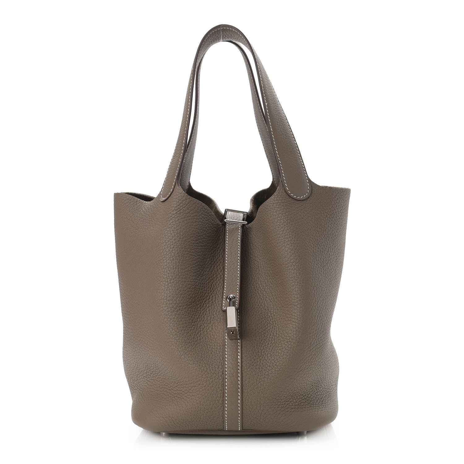 Hermes Taurillon Clemence Picotin Lock 22 MM Etoupe 1 of 12