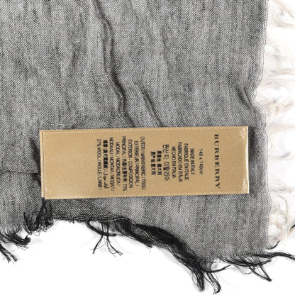 Burberry Modal Wool London Check Lightweight Square Scarf Grey 4 of 4