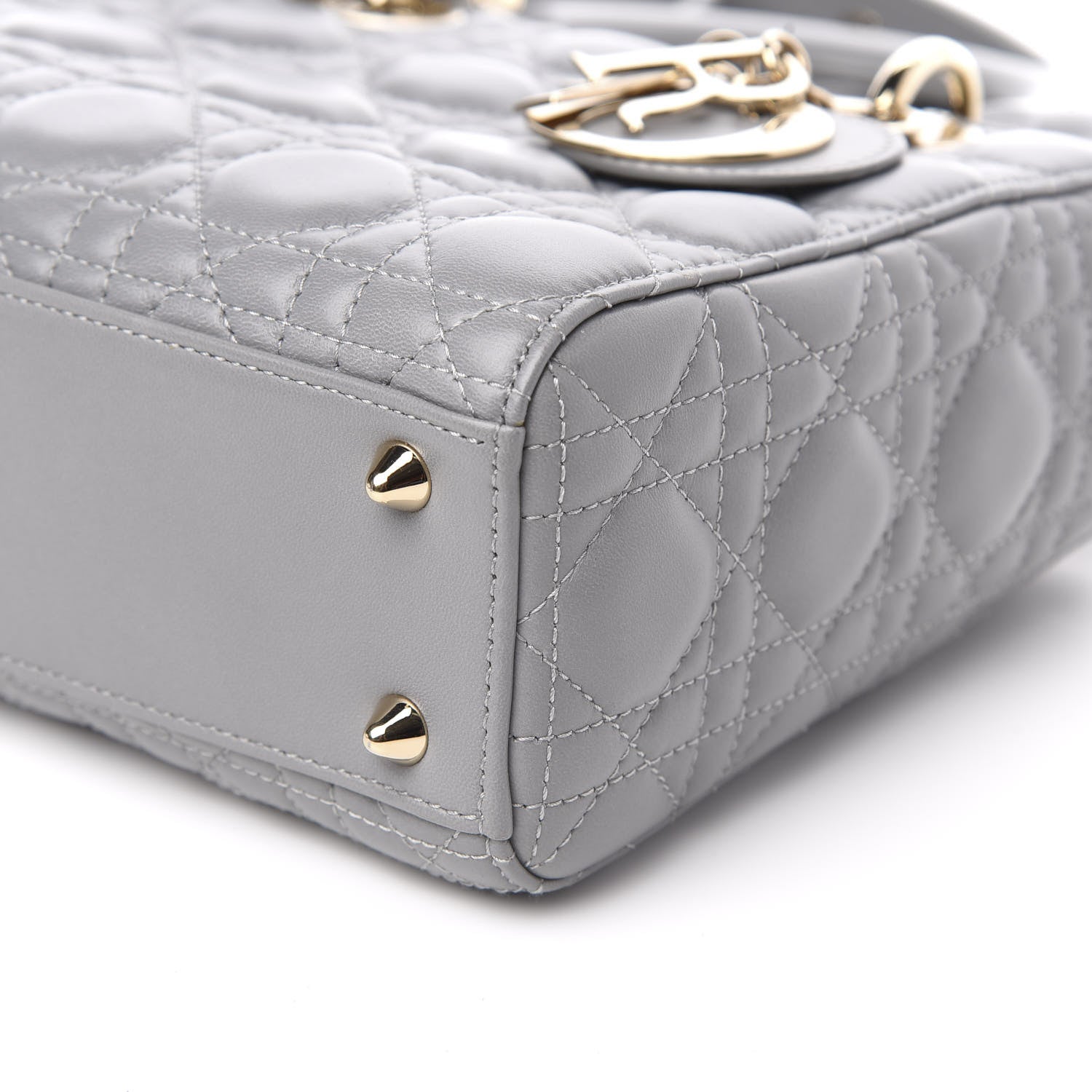 Christian Dior Lambskin Cannage Small Lucky Badges My Lady Dior Grey 10 of 13