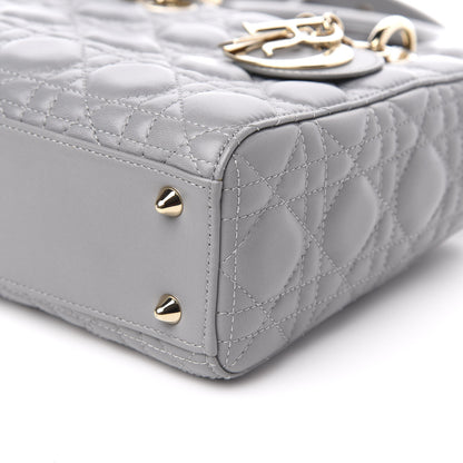 Christian Dior Lambskin Cannage Small Lucky Badges My Lady Dior Grey 10 of 13