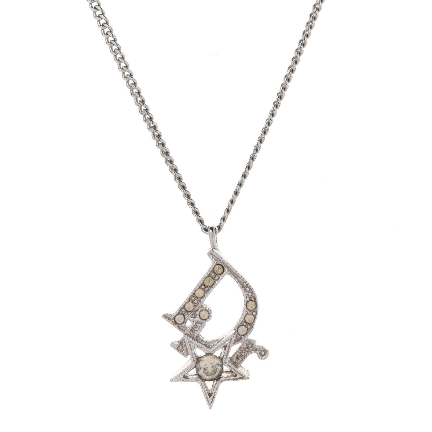 Crystal Logo Star Necklace Silver