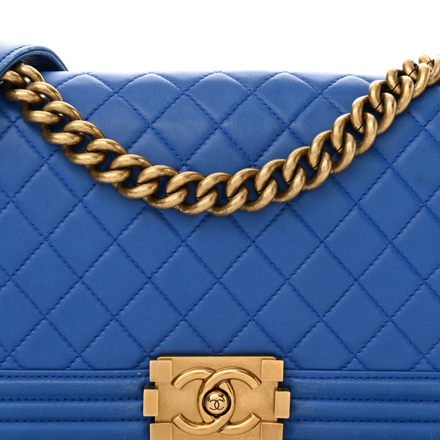 Chanel Lambskin Quilted Medium Boy Flap Blue 8 of 17