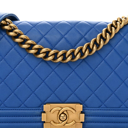 Chanel Lambskin Quilted Medium Boy Flap Blue 8 of 17