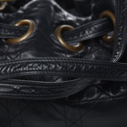 Christian Dior Lambskin Cannage Drawstring Bag Black 11 of 18