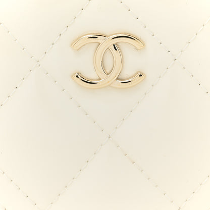 Chanel Patent Calfskin Resin Quilted CC Heart Clutch With Chain Black 11 of 16