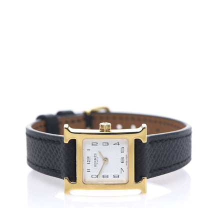 Hermes Stainless Steel Epsom 17.2mm Heure H Hour Quartz Watch Noir 2 of 8