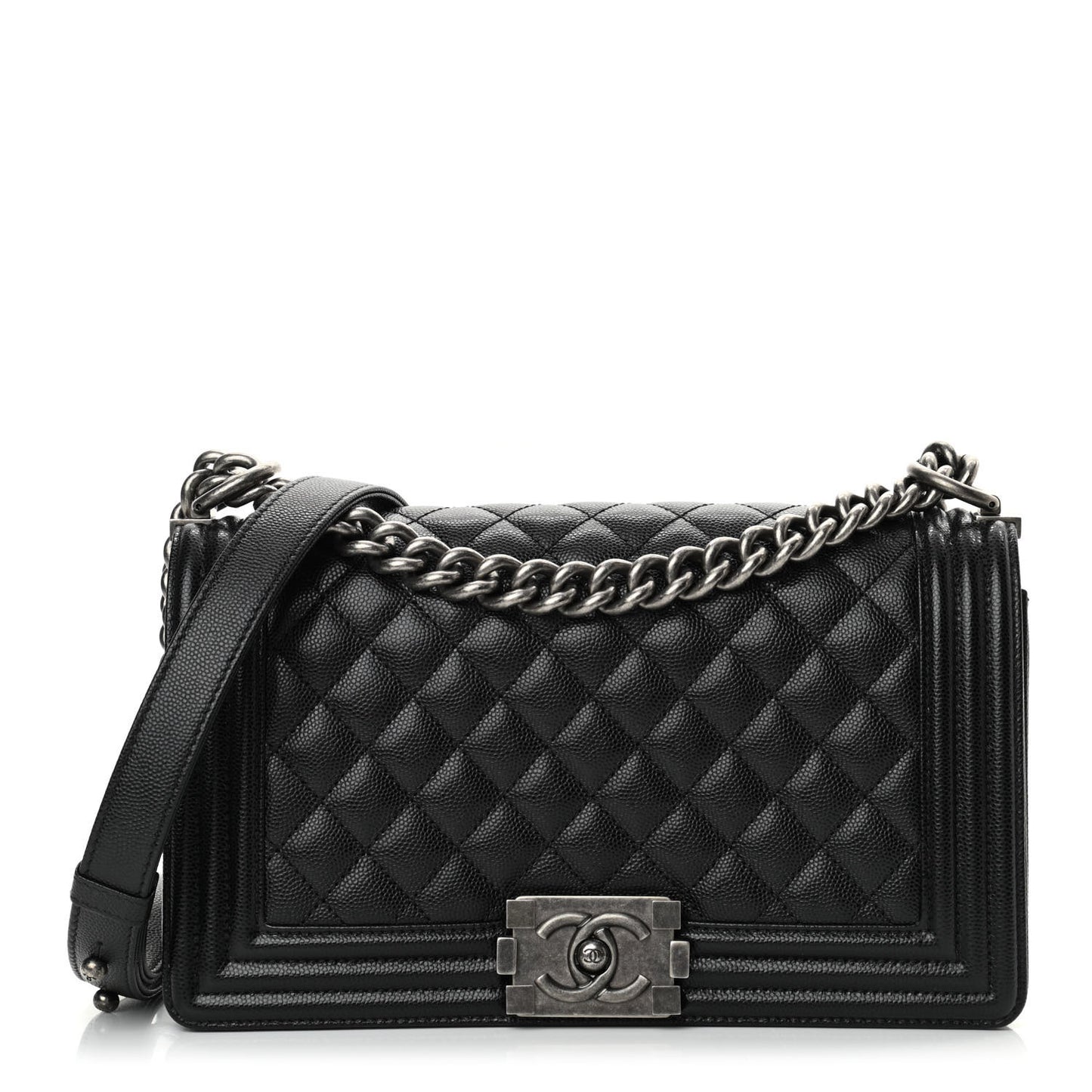Caviar Quilted Medium Boy Flap Black