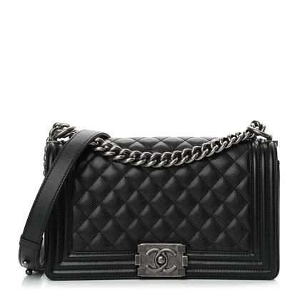 Chanel Caviar Quilted Medium Boy Flap Black 1 of 12