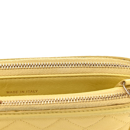 Chanel Caviar Quilted CC Filigree Clutch With Chain Yellow 14 of 16