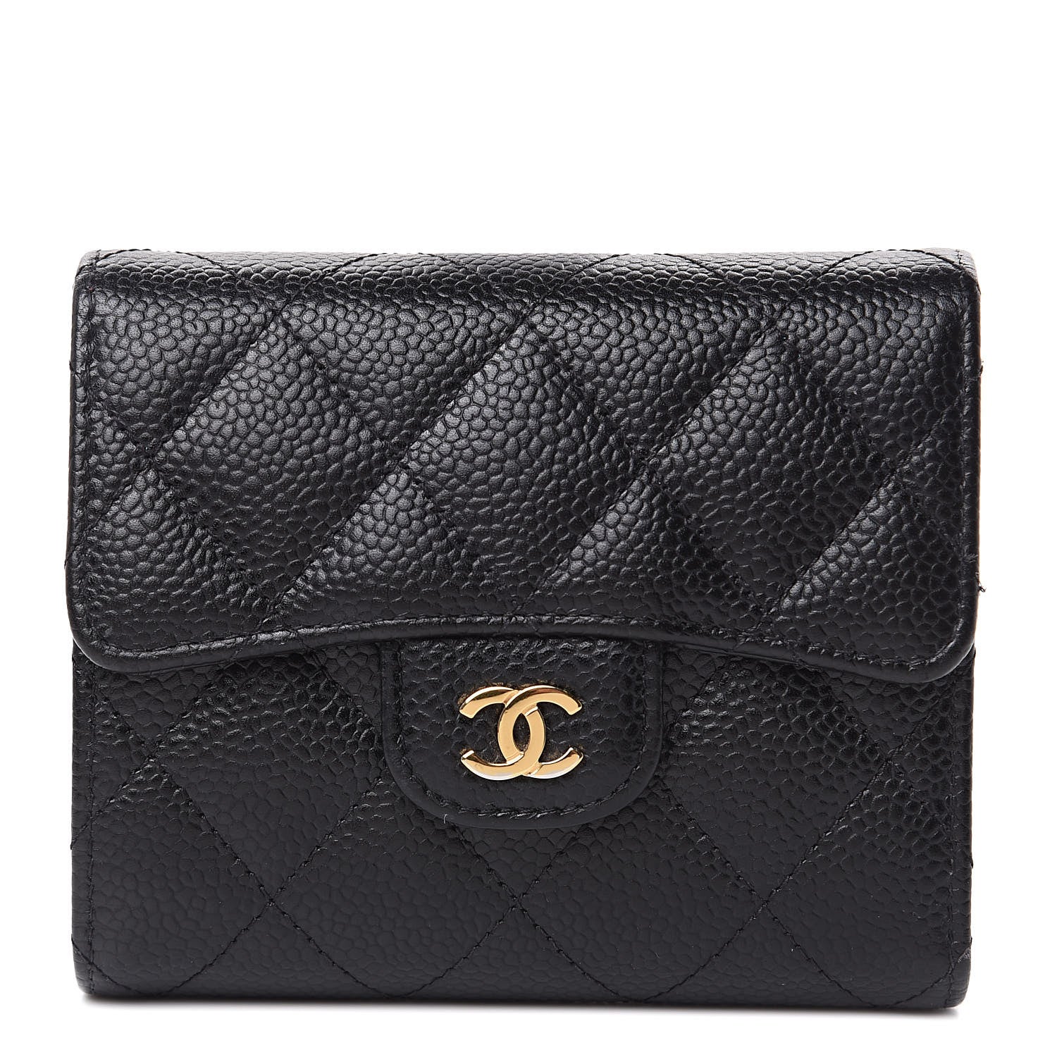 Chanel Caviar Quilted Compact Flap Wallet Black 1 of 10